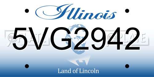 5VG2942 Illinois License Plate