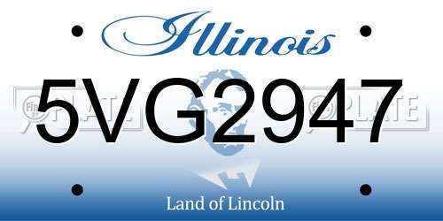 5VG2947 Illinois License Plate