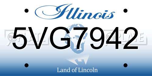 5VG7942 Illinois License Plate