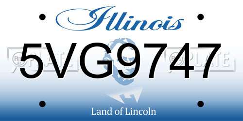 5VG9747 Illinois License Plate