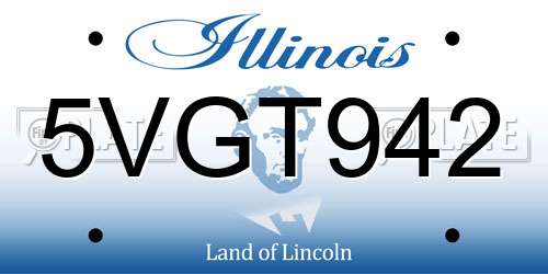 5VGT942 Illinois License Plate