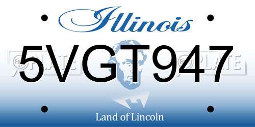 5VGT947 Illinois License Plate
