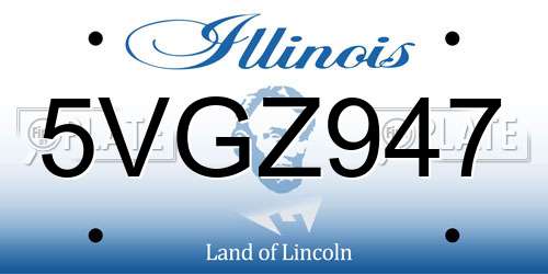 5VGZ947 Illinois License Plate