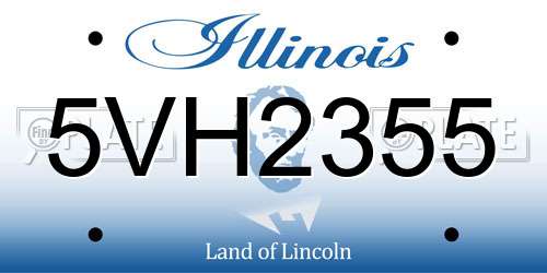 5VH2355 Illinois License Plate