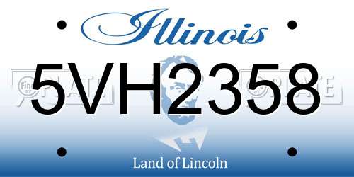 5VH2358 Illinois License Plate
