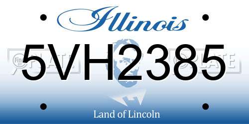 5VH2385 Illinois License Plate