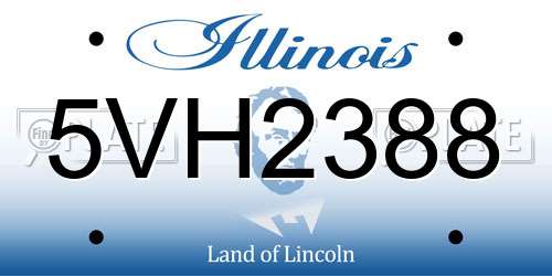 5VH2388 Illinois License Plate