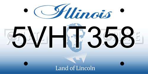 5VHT358 Illinois License Plate