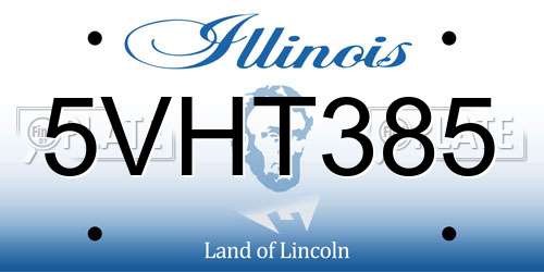 5VHT385 Illinois License Plate