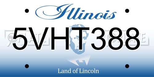 5VHT388 Illinois License Plate