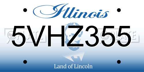 5VHZ355 Illinois License Plate