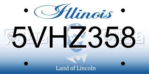 5VHZ358 Illinois License Plate
