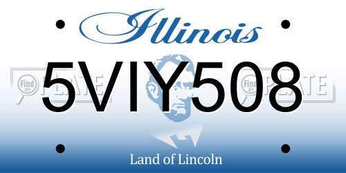 5VIY508 Illinois License Plate