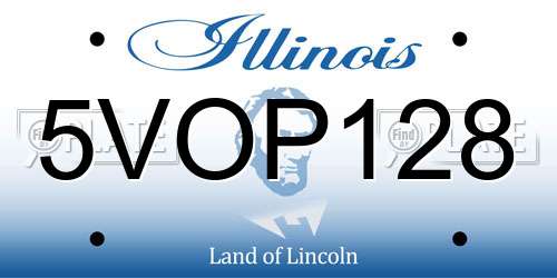 5VOP128 Illinois License Plate