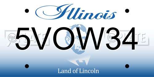 5VOW34 Illinois License Plate
