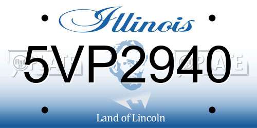 5VP2940 Illinois License Plate