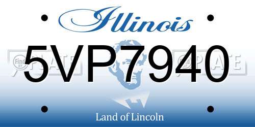 5VP7940 Illinois License Plate