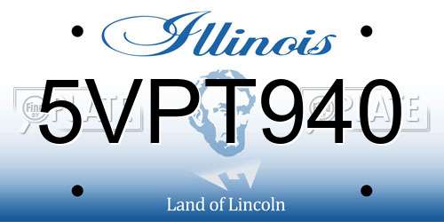 5VPT940 Illinois License Plate