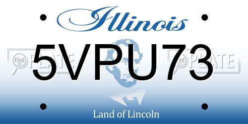 5VPU73 Illinois License Plate