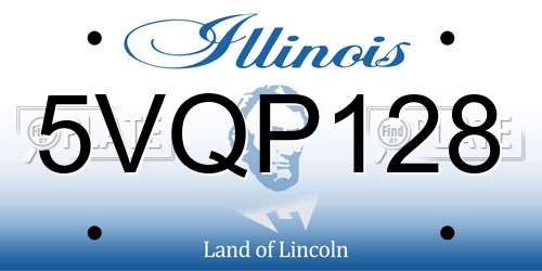 5VQP128 Illinois License Plate