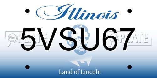 5VSU67 Illinois License Plate