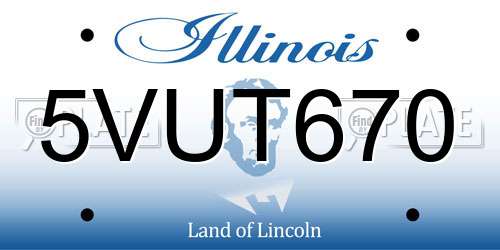 5VUT670 Illinois License Plate