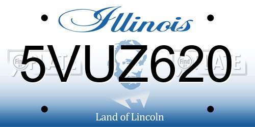 5VUZ620 Illinois License Plate