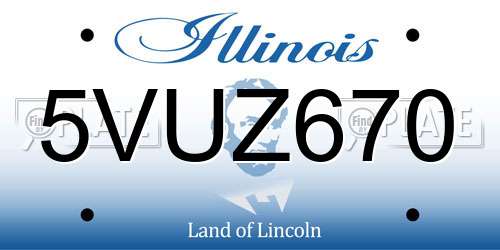 5VUZ670 Illinois License Plate