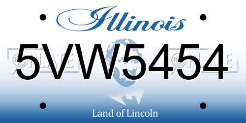 5VW5454 Illinois License Plate