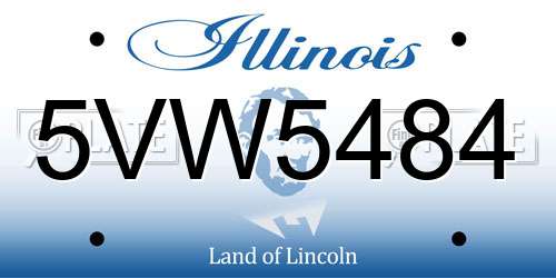 5VW5484 Illinois License Plate