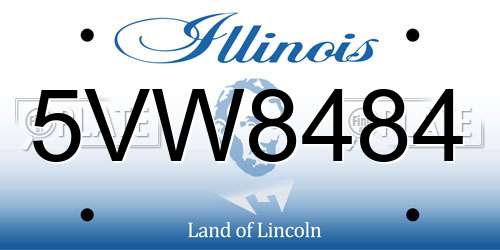 5VW8484 Illinois License Plate