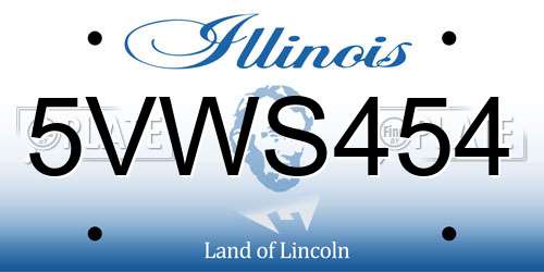 5VWS454 Illinois License Plate