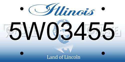 5W03455 Illinois License Plate