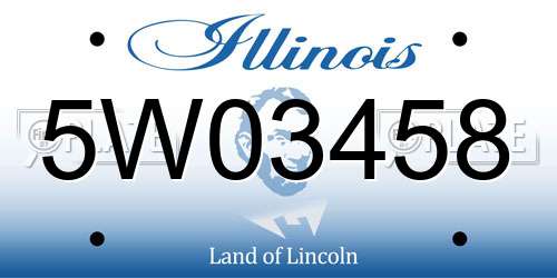 5W03458 Illinois License Plate