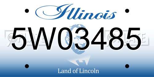 5W03485 Illinois License Plate