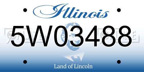 5W03488 Illinois License Plate