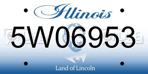 5W06953 Illinois License Plate