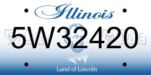 5W32420 Illinois License Plate