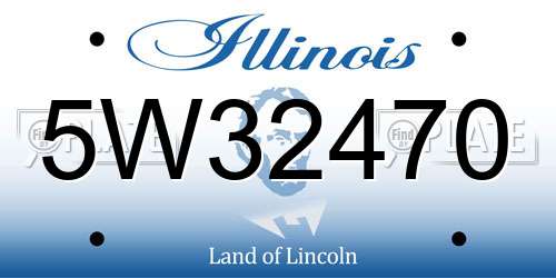5W32470 Illinois License Plate