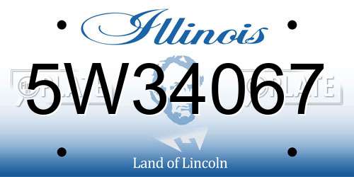 5W34067 Illinois License Plate