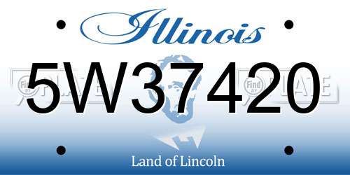 5W37420 Illinois License Plate