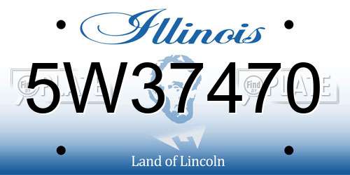 5W37470 Illinois License Plate