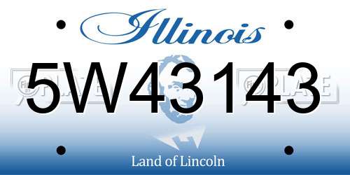5W43143 Illinois License Plate