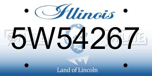 5W54267 Illinois License Plate