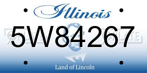 5W84267 Illinois License Plate