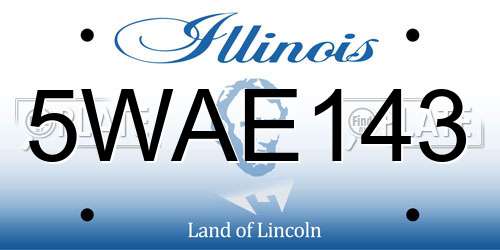 5WAE143 Illinois License Plate