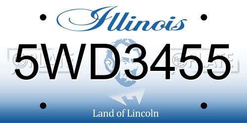 5WD3455 Illinois License Plate