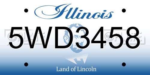 5WD3458 Illinois License Plate