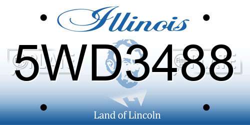5WD3488 Illinois License Plate
