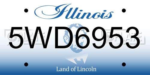 5WD6953 Illinois License Plate